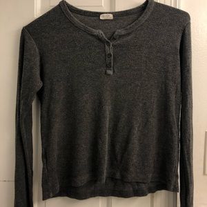 Long Sleeve Grey Brandy Melville Shirt